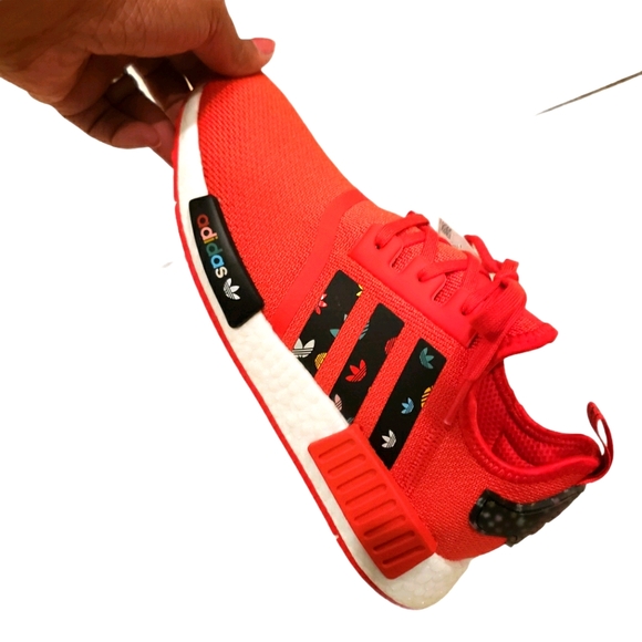 Adidas NMD R1 Women's Athletic Sneakers Red - Picture 11 of 16
